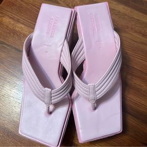 Frankie’s Bikinis LA Girl Platinum Flip Flop sandals pink,